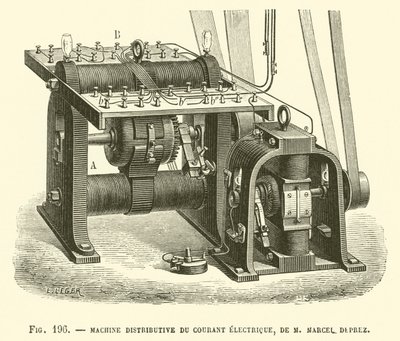 Verteilungsmaschine für elektrischen Strom von M. Marcel Deprez von French School